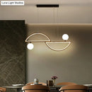 GobekUsa Sleek Semi-Circle Island Light Fixture with LED and Opal Glass Shade for Dining Room