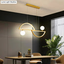 GobekUsa Sleek Semi-Circle Island Light Fixture with LED and Opal Glass Shade for Dining Room