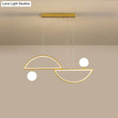 GobekUsa Sleek Semi-Circle Island Light Fixture with LED and Opal Glass Shade for Dining Room