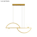 GobekUsa Sleek Semi-Circle Island Light Fixture with LED and Opal Glass Shade for Dining Room