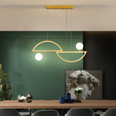 GobekUsa Sleek Semi-Circle Island Light Fixture with LED and Opal Glass Shade for Dining Room