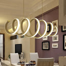 GobekUsa Sleek Spiral LED Pendant Light: Minimalistic Metal White Hanging Lamp - Warm/White Light