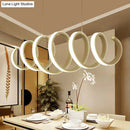 GobekUsa Sleek Spiral LED Pendant Light: Minimalistic Metal White Hanging Lamp - Warm/White Light
