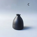 Matte black ceramic small vase elegant japanese living room decor by Decorbites