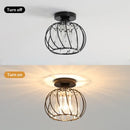 Farmhouse bronze metal cage ceiling light with crystals for bedroom by Decorbites