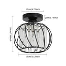 Farmhouse bronze metal cage ceiling light with crystals for bedroom by Decorbites