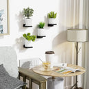 Dark wood small floating shelves 4-pack living room wall decor by Decorbites