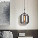 GobekUsa Smoke Gray/Cognac Glass Industrial Ceiling Pendant Lamp - 1 Head, 10"/14" Wide