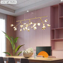GobekUsa Smoke Grey Glass Firefly Hanging Lamp - 27-Light Island Lighting Fixture for Dining Room
