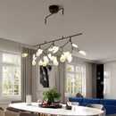 GobekUsa Smoke Grey Glass Firefly Hanging Lamp - 27-Light Island Lighting Fixture for Dining Room