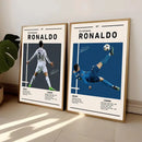 Modern soccer star ronaldo wall art bedroom framed posters white & blue