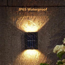 Modern matte black solar led wall light garden pathway lamp by Decorbites