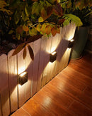 Modern matte black solar led wall light garden pathway lamp by Decorbites