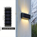 Modern black rectangular solar led outdoor wall lights garden patio by Decorbites