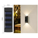 Modern black rectangular solar led outdoor wall lights garden patio by Decorbites