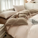 GobekUsa Solid Color Brush Fabric Bedding Set - 4 Pieces