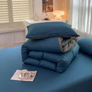 GobekUsa Solid Color Brush Fabric Bedding Set - 4 Pieces