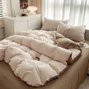 GobekUsa Solid Color Brush Fabric Bedding Set - 4 Pieces