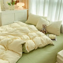 GobekUsa Solid Color Brush Fabric Bedding Set - 4 Pieces