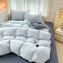 GobekUsa Solid Color Brush Fabric Bedding Set - 4 Pieces