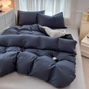 GobekUsa Solid Color Brush Fabric Bedding Set - 4 Pieces
