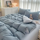 GobekUsa Solid Color Brush Fabric Bedding Set - 4 Pieces
