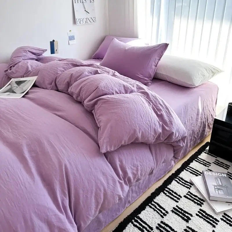 GobekUsa Solid Cotton Bedding Set with Sheet - Various Sizes, photo 28 of 35