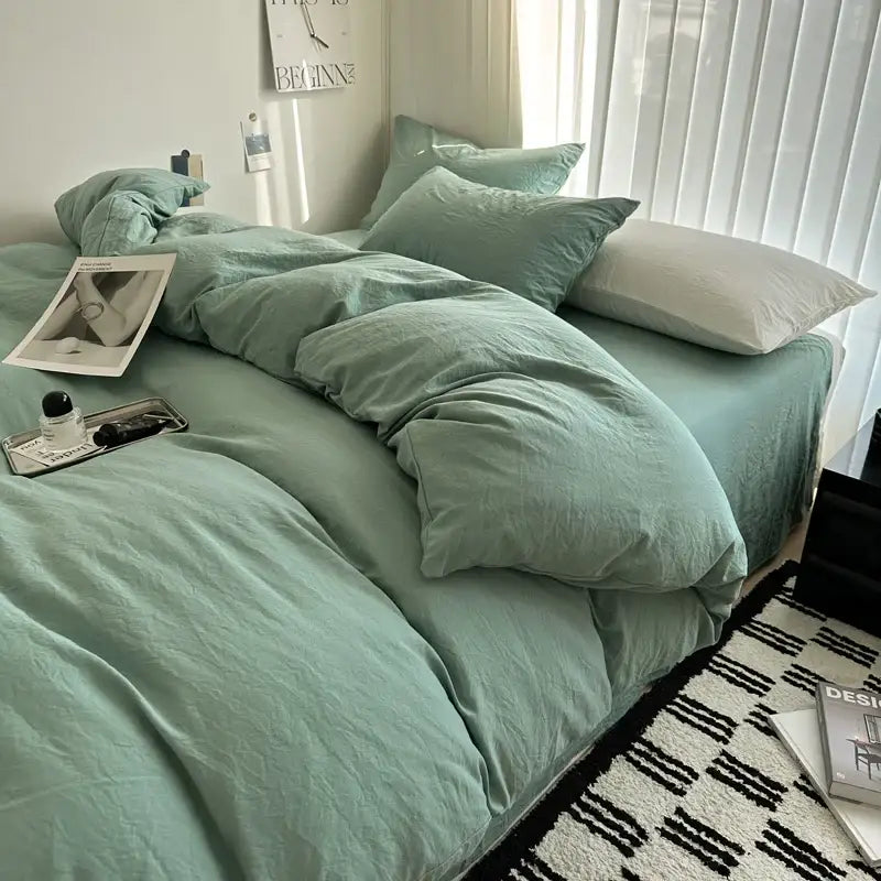 GobekUsa Solid Cotton Bedding Set with Sheet - Various Sizes, photo 13 of 35