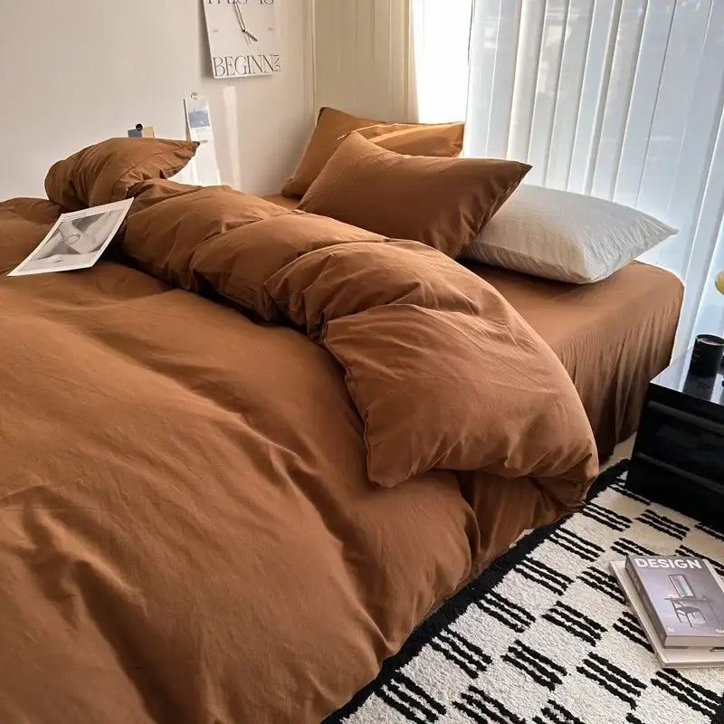 GobekUsa Solid Cotton Bedding Set with Sheet - Various Sizes, photo 30 of 35