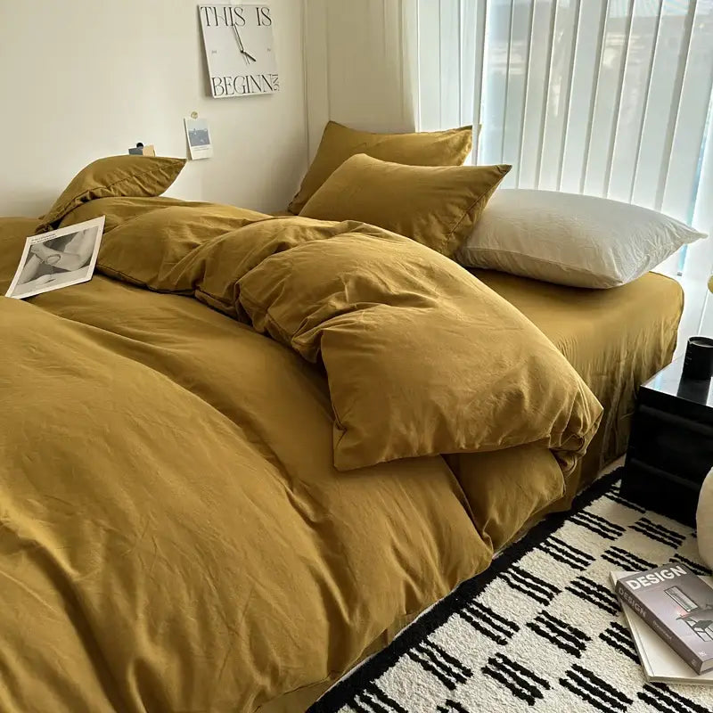 GobekUsa Solid Cotton Bedding Set with Sheet - Various Sizes, photo 21 of 35