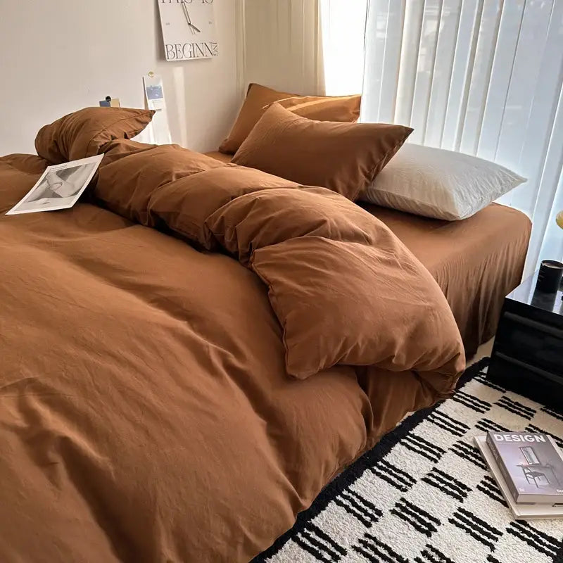 GobekUsa Solid Cotton Bedding Set with Sheet - Various Sizes, photo 18 of 35