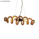 GobekUsa Spiral 2-Head Rope Pendant Island Light in Black for Dining Room