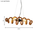 GobekUsa Spiral 2-Head Rope Pendant Island Light in Black for Dining Room