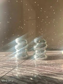 Silver mosaic plastic spiral flower vase living room decor by Decorbites