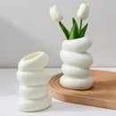 GobekUsa Spiral White Vase for Home Decor
