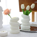 GobekUsa Spiral White Vase for Home Decor