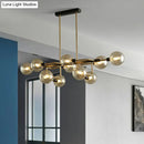 GobekUsa Sputnik Hanging Island Light - Minimalist Glass Ball Pendant for Dining Room