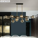 GobekUsa Sputnik Hanging Island Light - Minimalist Glass Ball Pendant for Dining Room