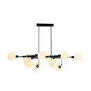 GobekUsa Sputnik Hanging Island Light - Minimalist Glass Ball Pendant for Dining Room