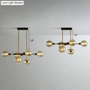 GobekUsa Sputnik Hanging Island Light - Minimalist Glass Ball Pendant for Dining Room
