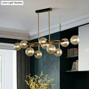 GobekUsa Sputnik Hanging Island Light - Minimalist Glass Ball Pendant for Dining Room
