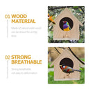 Light wooden bird house nesting box garden feature with perch by Decorbites