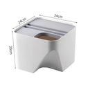 GobekUsa Stackable Trash Can with Lid Kitchen Waste Bin Bathroom Plastic Paper Basket