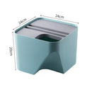 GobekUsa Stackable Trash Can with Lid Kitchen Waste Bin Bathroom Plastic Paper Basket