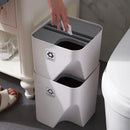 GobekUsa Stackable Trash Can with Lid Kitchen Waste Bin Bathroom Plastic Paper Basket