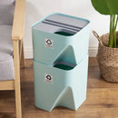 GobekUsa Stackable Trash Can with Lid Kitchen Waste Bin Bathroom Plastic Paper Basket