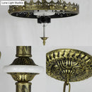 GobekUsa Stained Glass Bowl Pendant Light - Lodge Leaf Design, 3 Lights - Indoor Kitchen Lighting