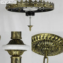 GobekUsa Stained Glass Bowl Pendant Light - Lodge Leaf Design, 3 Lights - Indoor Kitchen Lighting