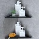 Modern stainless steel silver corner shower shelf bathroom caddy by Decorbites