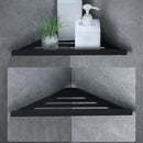 Modern stainless steel silver corner shower shelf bathroom caddy by Decorbites
